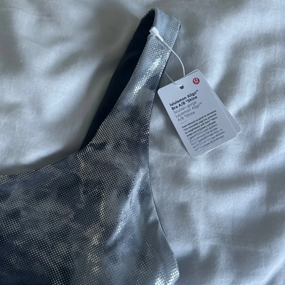 126 🆕🤍 Lululemon Align Bra A/B Cup Shine Diamond Dye Starlight Graphite Grey - Picture 2 of 11